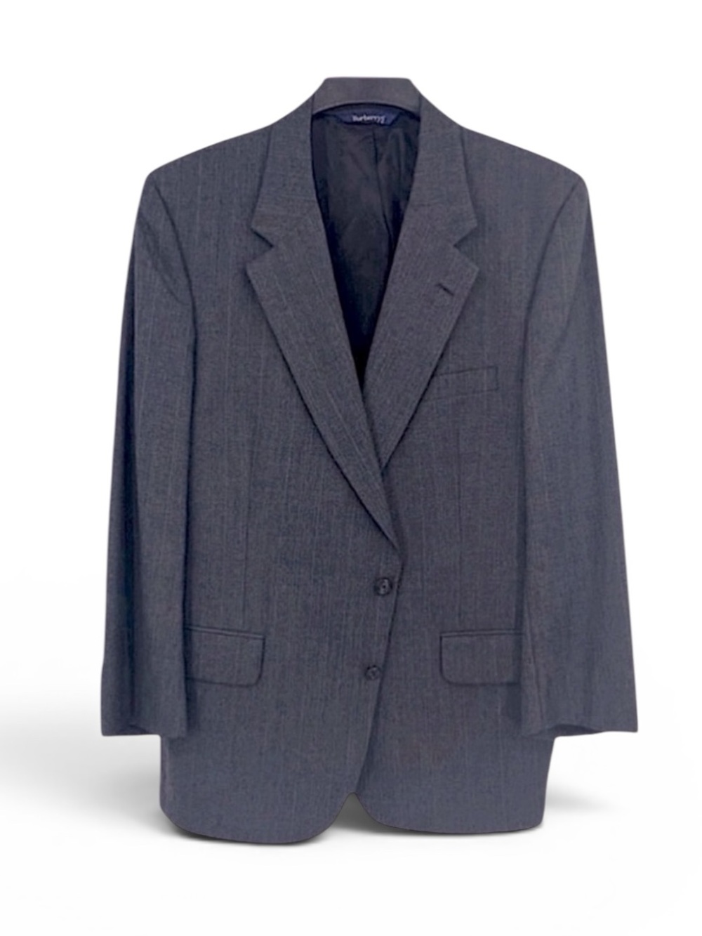 Vintage Burberry Men’s Wool Pinstripe Sport Coat Gray